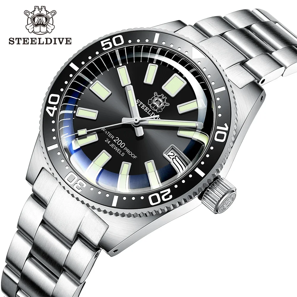 SD1962 Steeldive  Blue Ceramic Bezel NH35 Automatic Movement Mechanical Mens Dive Watch