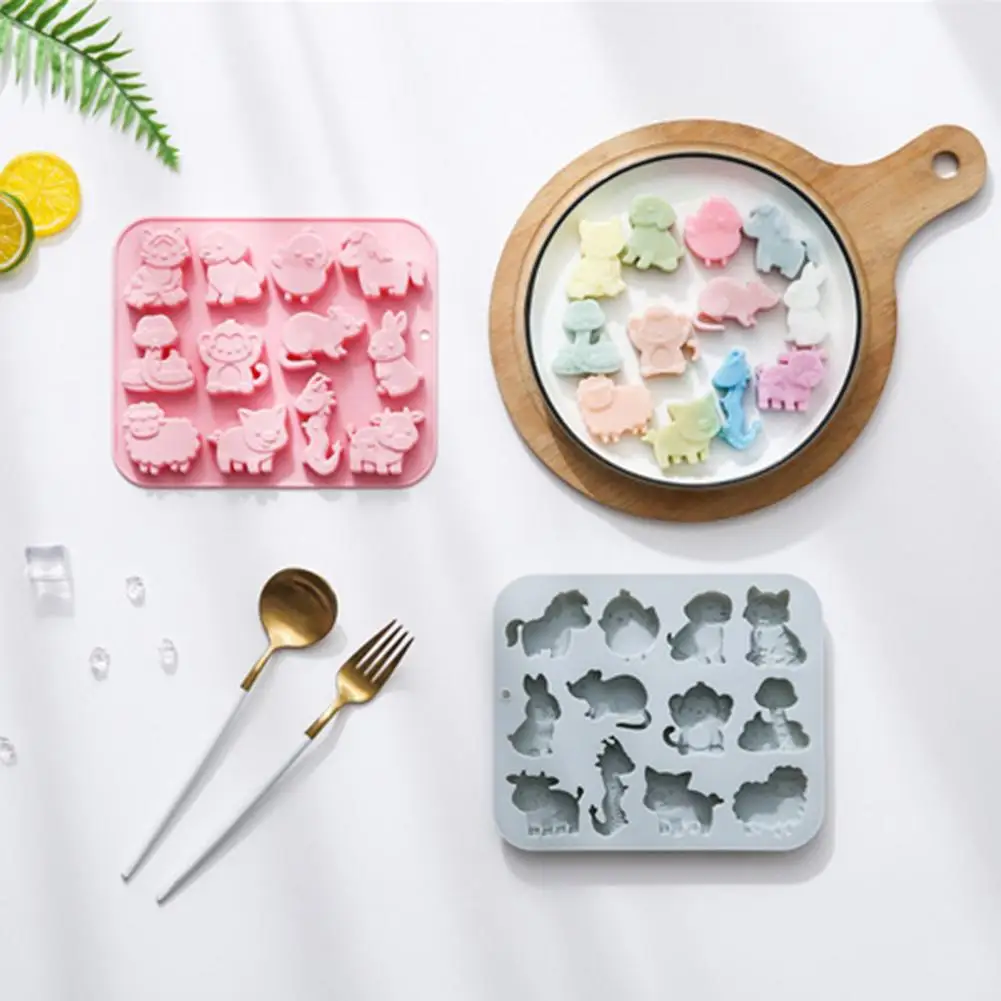 Zodiac Silicone Mold 12 Zodiac Silicone Ice Mold Set 12 Cavity Flexible Tray Food Grade Chocolate Dessert Maker for Halloween