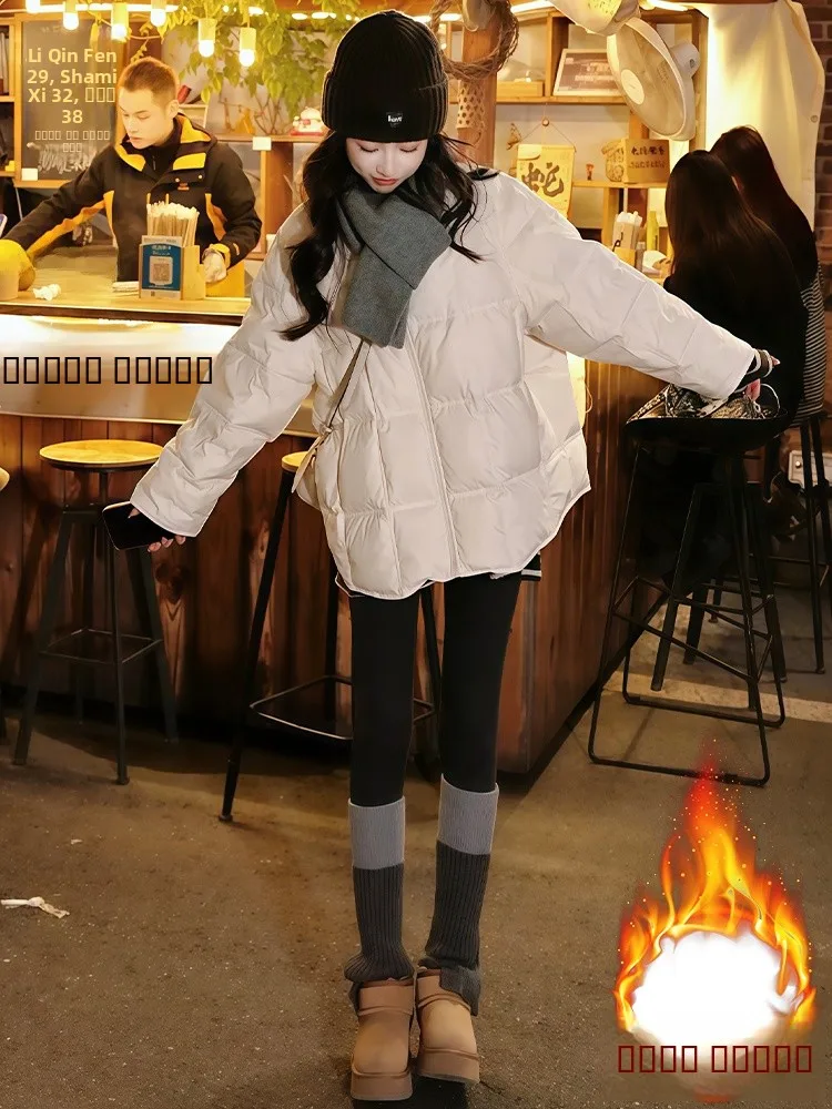 

Новая теплая женская зимняя куртка свободного кроя с флисовой подкладкой, утолщенная, в корейском стиле, для повседневной носки, с наполнителем из полиэфирного волокна