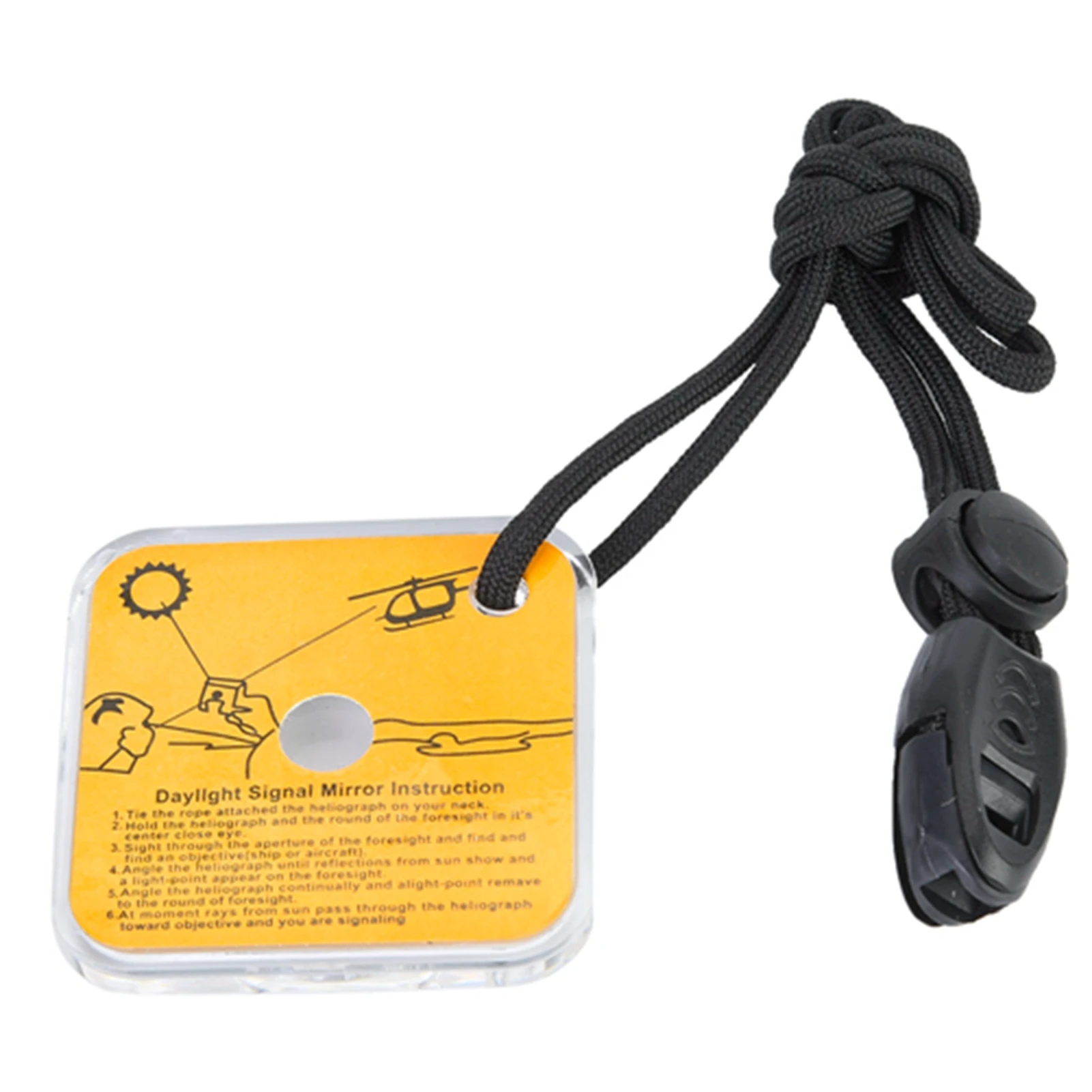 Outdoor-Survival-Signalspiegel mit Zielfunktion, präzise/schnelle Signalisierung, Acrylmaterial (mit Lanyard-Pfeife)