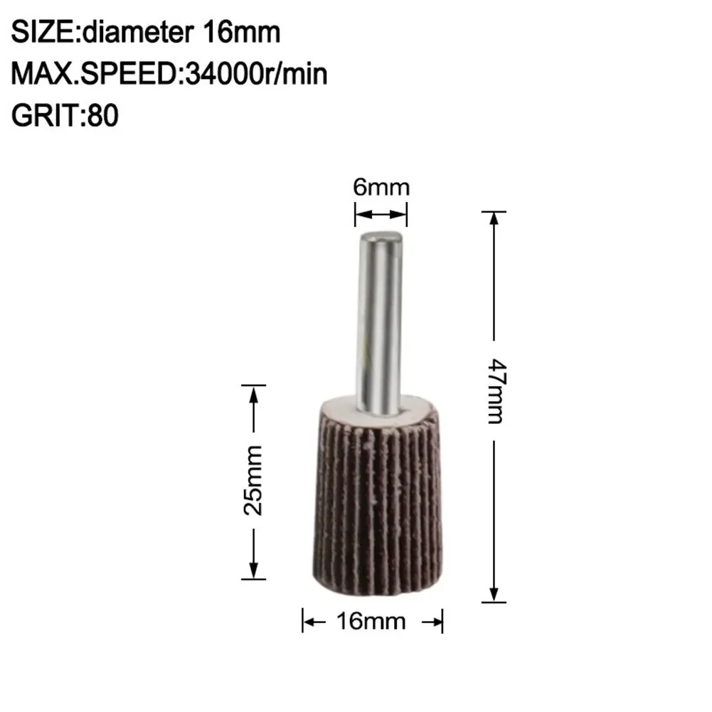 Cabeça lixa roda 80 grão para móveis para artesanato para moldes moldagem polimento 80/60/50/40/30/25/20/16mm