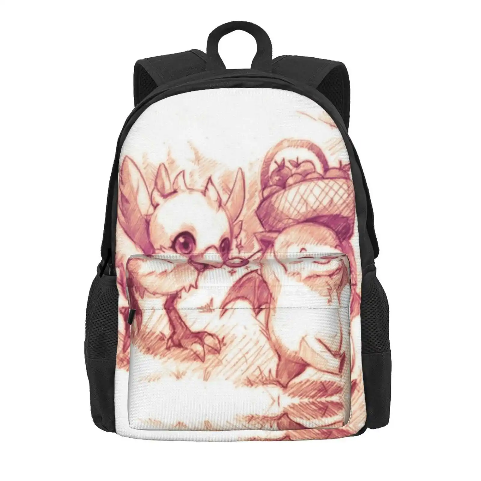 Chocobo & Moguri Hot Sale Schoolbag Backpack Fashion Bags Chocobo Moguri Friends Happy Bird Bear Kawaii Funny Comic Manga Anime