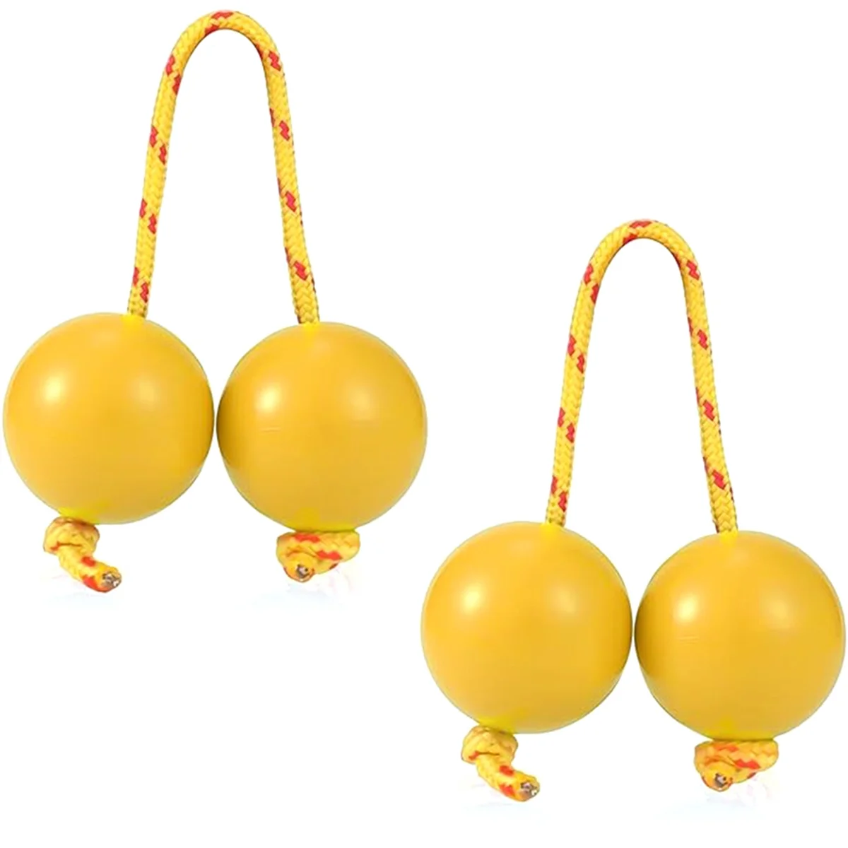 UJVS-2 Pairs of Rhythmic Ball, Aslatua Shaker Instrument Shaker Rattle for Kids Adults Weddings Parties Musical Class Yellow