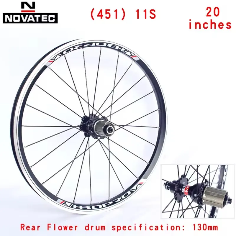 Novatec 20 Inch Vouwfiets Wielset Aluminium Velgen A271F372SB V Brake 4 lager 7-11Speed 20/24 H Fietswielen