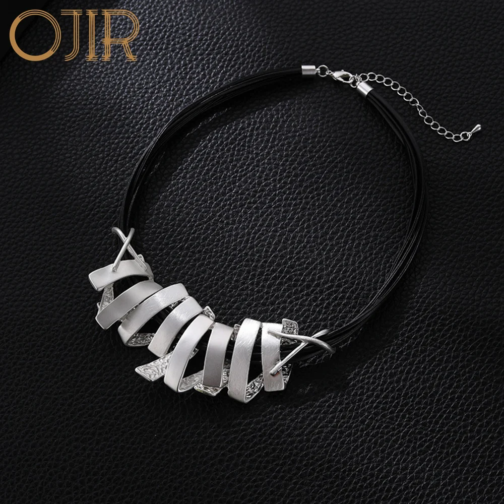 Trendy Geometric Choker Necklace for Women New Fashion Statement Collar Chains Pendant Gothic Jewelry Neck Accessories Wholesale