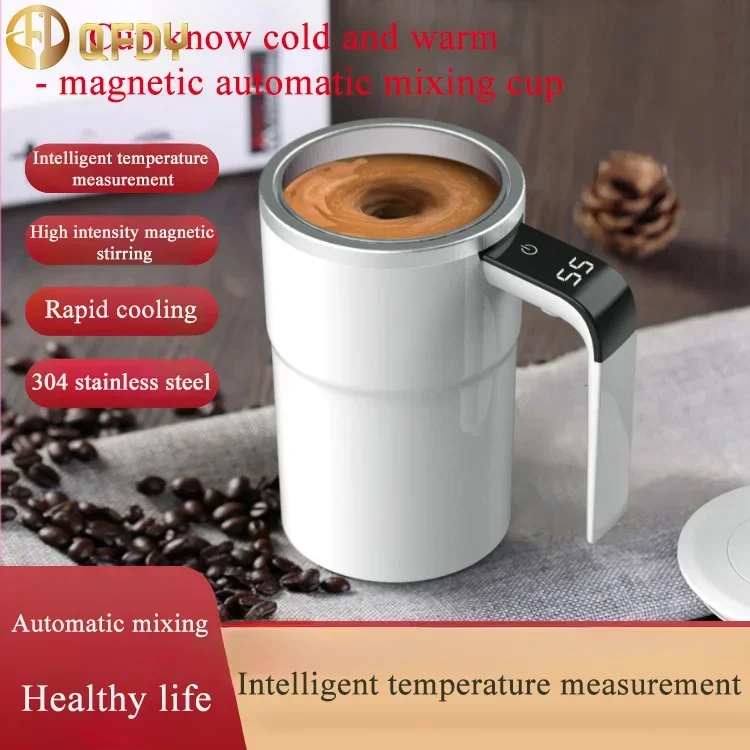 Automatic Self Stirring Mug Magnetic Stirring Cup Coffee Milk Juice Mixing Cup 380ML Electric Stainless Steel Lazy Rotating Mug