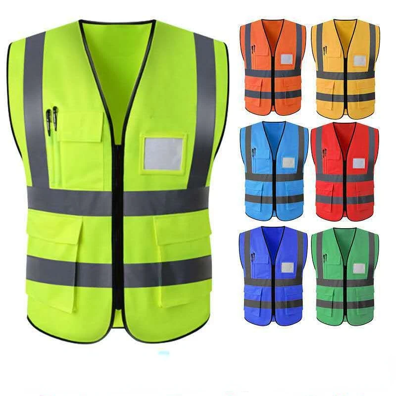 New Multi-pocket Reflective Safety Vest Bright Color Traffic Vest Railway Coal Miners Uniform Breathable Reflective Vest