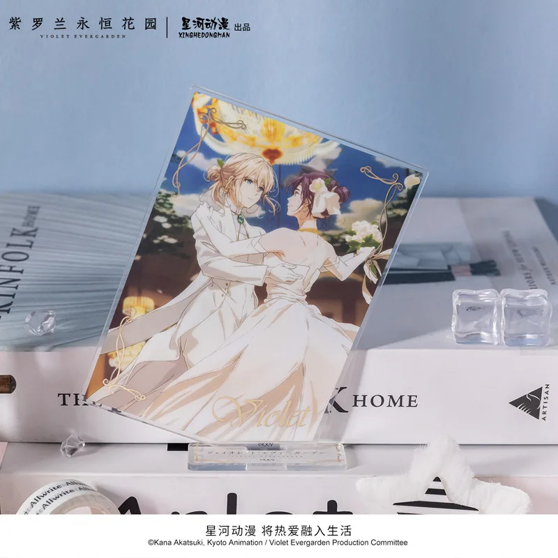 

Фиолетовый Evergarden Cattleya Baudelaire, свадебное платье с цветочным шрамом, серия, китайская официальная авторизация, акриловые стоячие тарелки