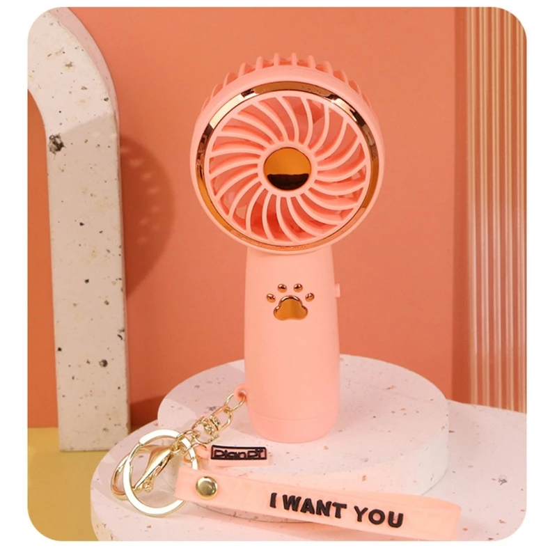 Verão ventilador portátil carregamento usb mini ventilador com luz led ventilador portátil para casa ar livre desktop