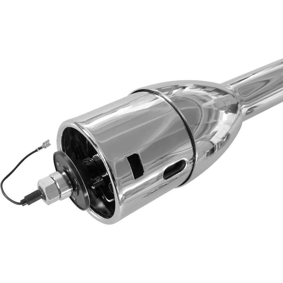 Chrome Tilt Manual Style Manual 28'' Steering Column with Wheel Adapter No Key Designed for Hot Rod Applications Featuring Smoo