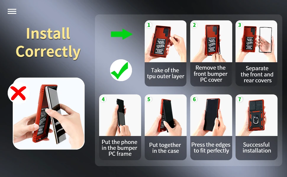 Kamera-Schiebeobjektiv-Hülle für Samsung Galaxy S25 Ultra S24 Ultra S24 FE S23 FE A55 A16 A15 A54 A52 A35 Schutzqualität Rugged Cove – Detail 6