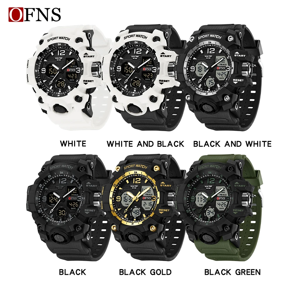 OFNS Top Brand G Style Sports Men\'s Watches Military Quartz Watch Man Waterproof LED Digital Wristwatch for Men Clock Relogio