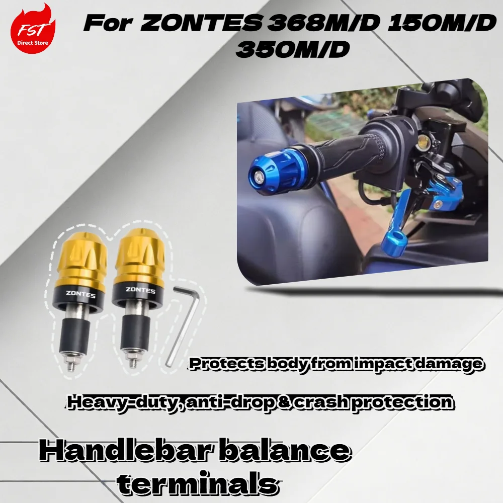 

For Zontes 150D/M 350M/D 368D/M, Modified Handlebar Counterweight Plug, Anti-fall Slider Balance Terminal Kit