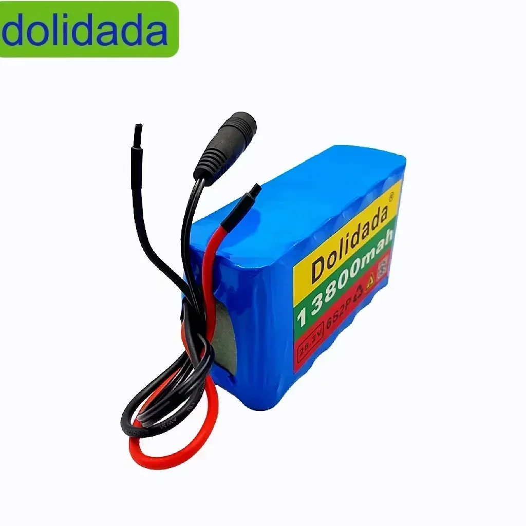 Batterie au lithium 6s2p 24V 13.8Ah 18650, 25.2v 13800mAh, pour vélo électrique avec BMS et chargeur inclus