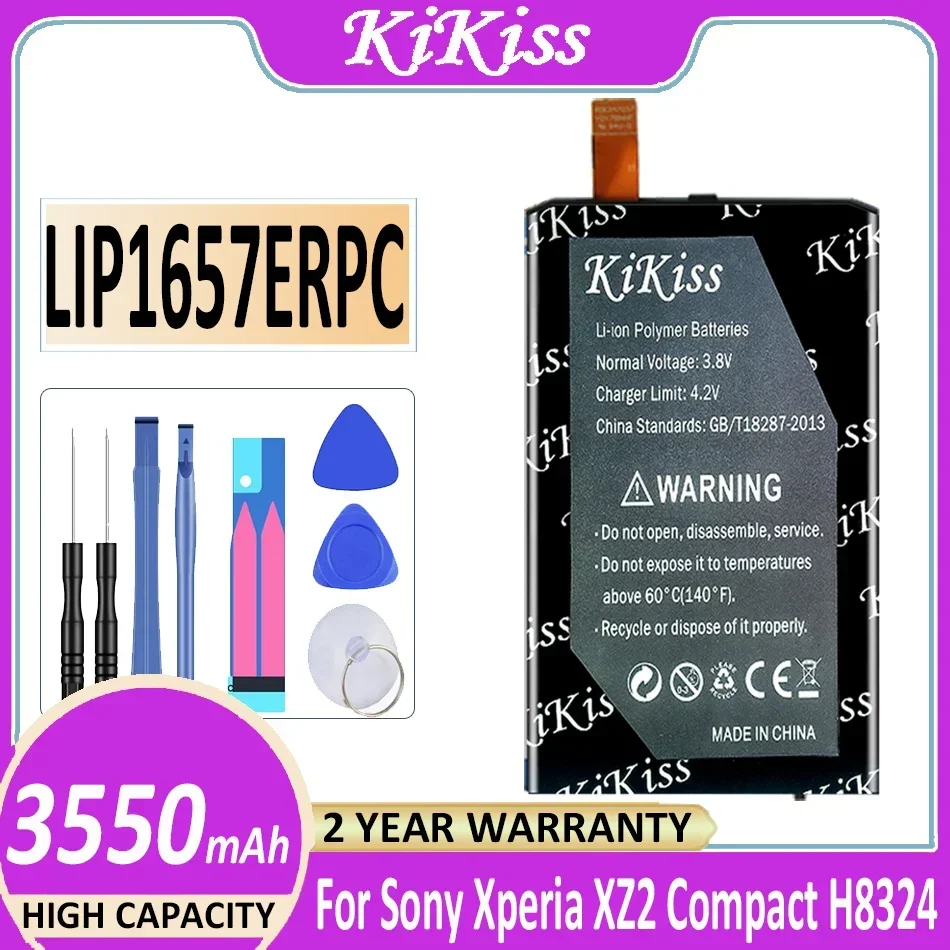 KiKiss  New 3550mAh High Quality LIP1657ERPC Battery For Sony Xperia XZ2 Compact XZ2 Mini H8324 H8314 SO-05 Battery