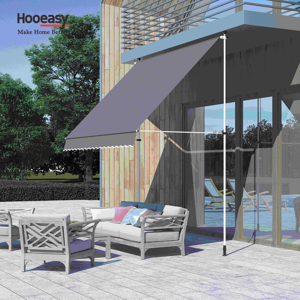 Outdoor Patio Manual Retractable Awning Window Terrace Balcony Garden Stripe Sunshade Awning Tenda Da Sole