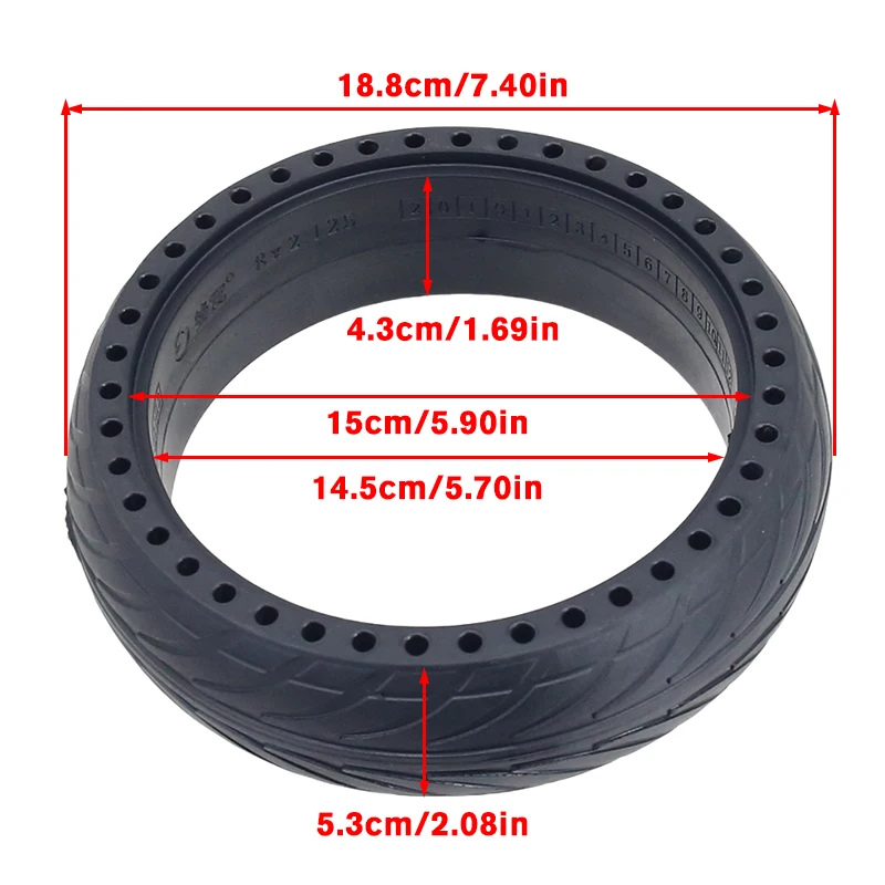 Solid Tyre 8x2.125 Inflation Free Anti-Skip Shock Absoption Tyre For Ninebot Segway ES1/ES2/ES3/ES4 Electric Scooter Tire