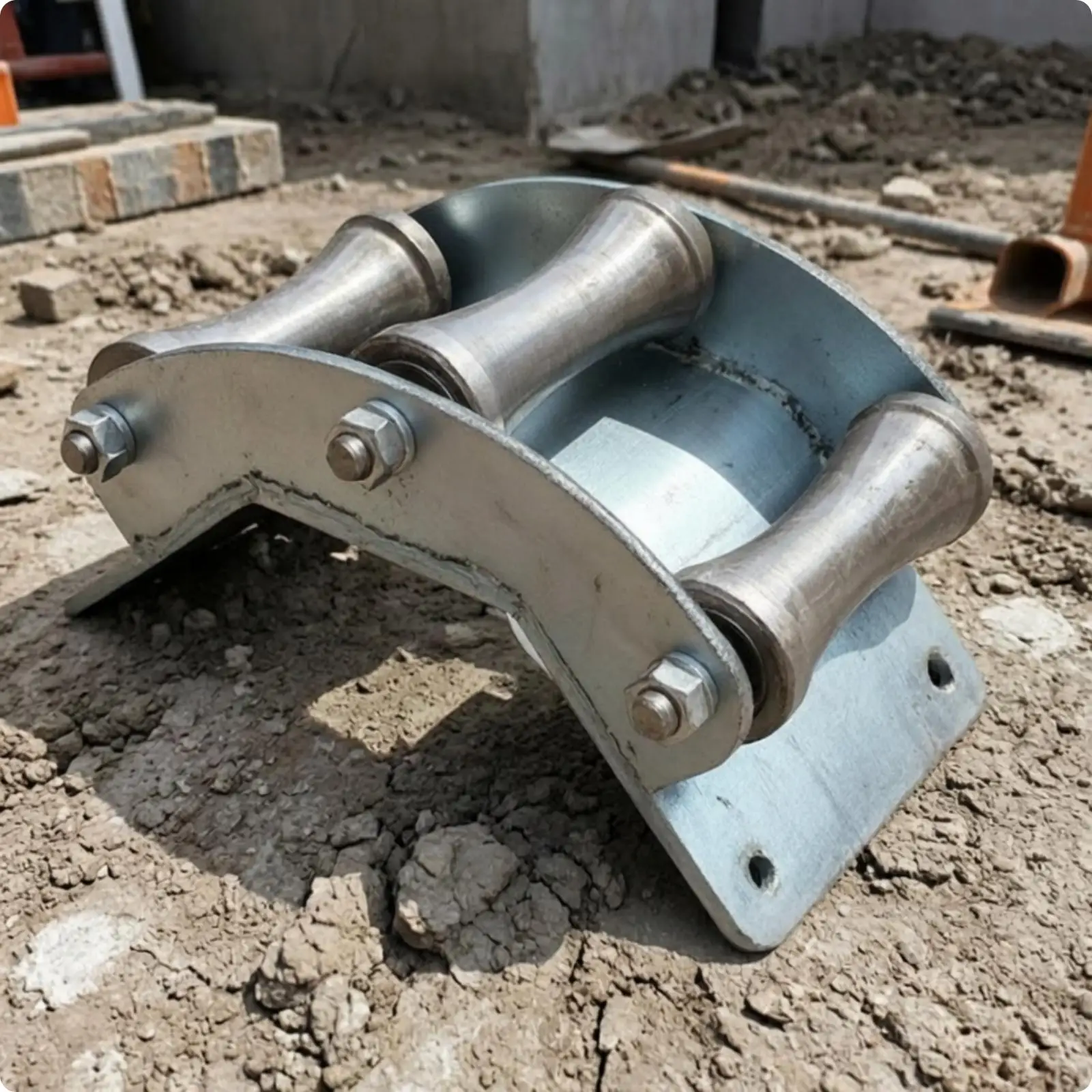Heavy Duty Wire Cable Guide Roller Pulley Block for Construction Lifting with Mounted Steel Frame