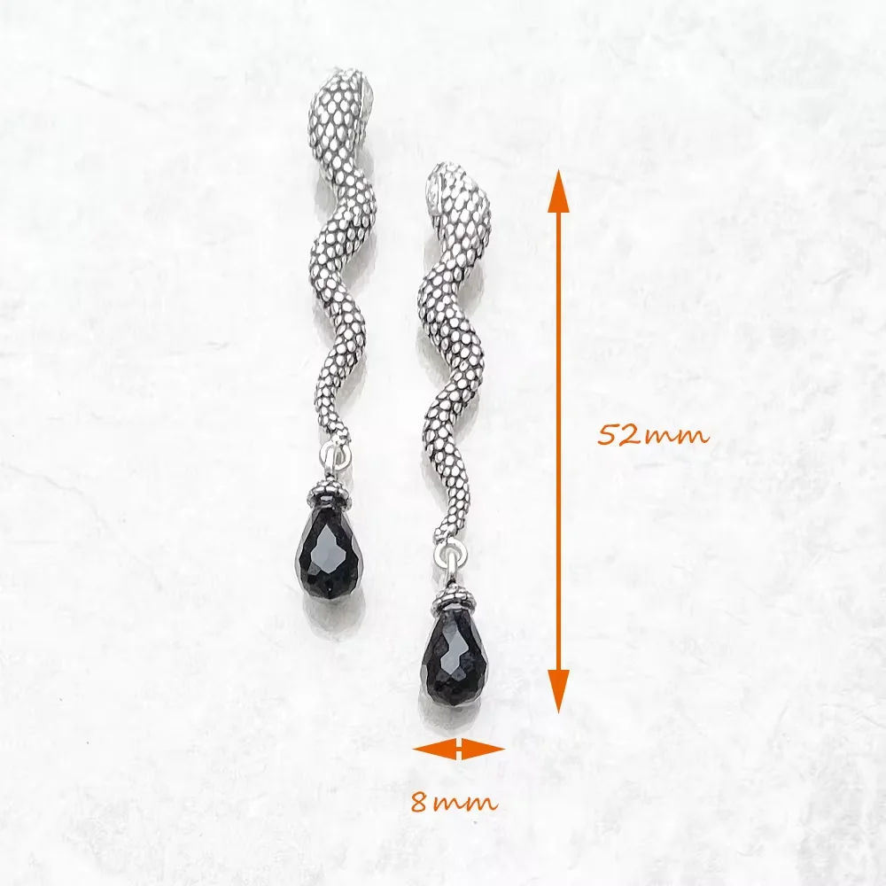 Schlangen- und Kristall-Tropfenohrringe, europäischer Stil, glamouröser modischer Goldschmuck für Frauen, Geschenk aus 925er Sterlingsilber, Super-Angebote – Detail 3