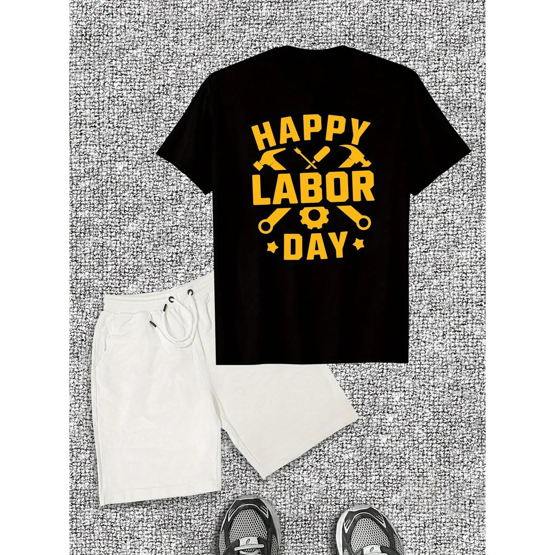 

Happy Labor Day T-shirt Worker Tools Graphic Tee Men Women Unisex Summer Casual Cotton Short Sleeve Top Gift for Dad