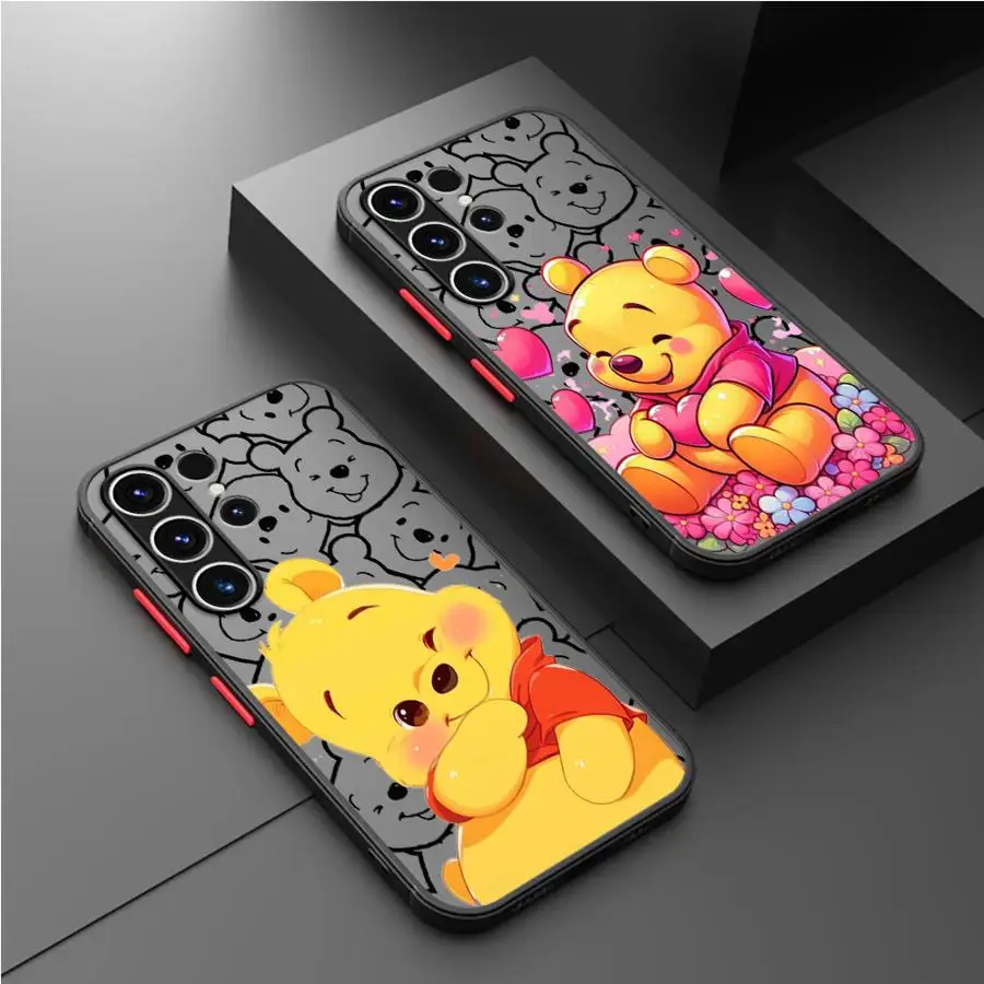 Disney Winnie The Pooh Matte Case For Samsung Galaxy S24 S22 S23 S20 S21 FE S10 Plus Note 20 Ultra 10 Lite Phone Fundas