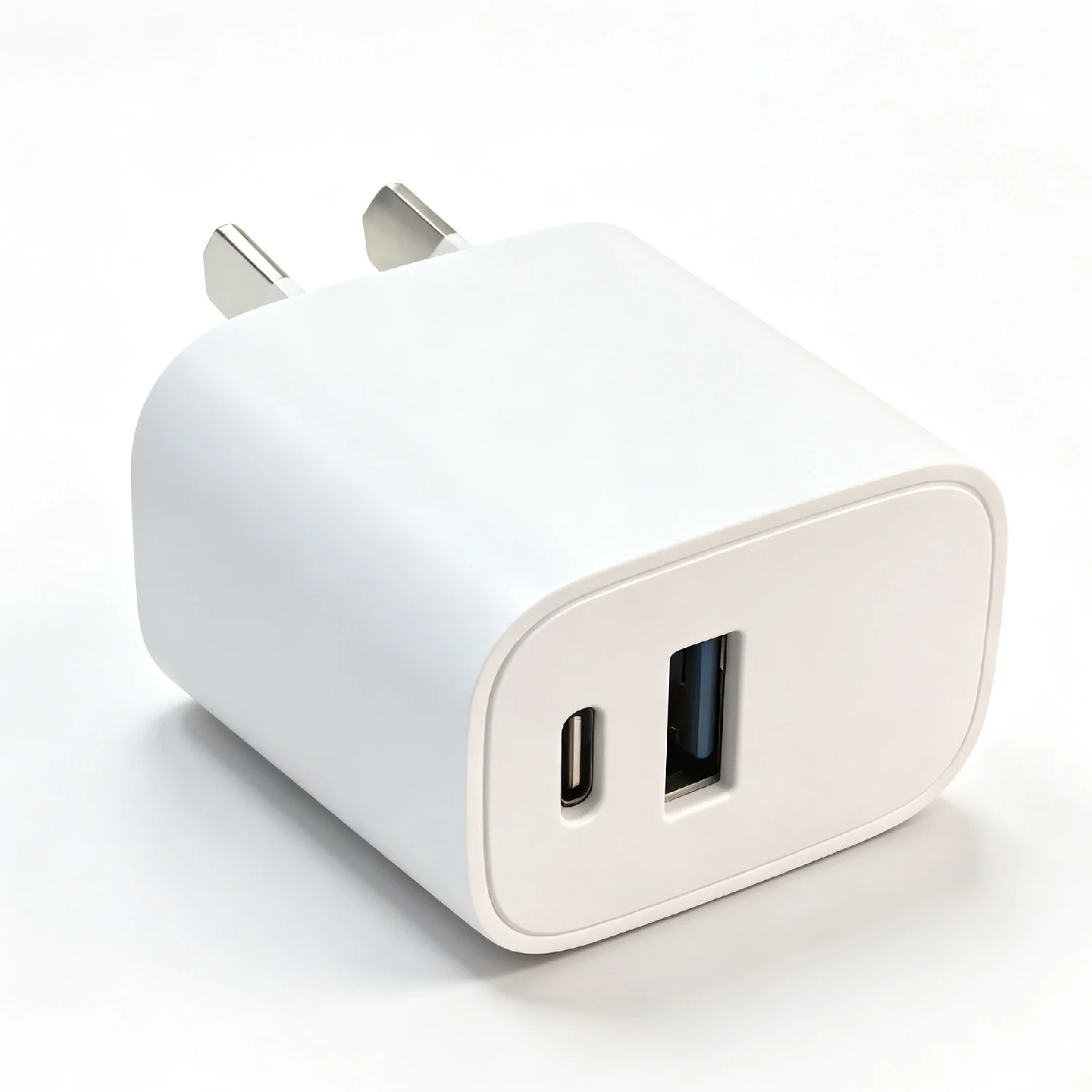 Dual Port PD Fast Charger AU Plug, USB-C + USB-A Wall Charger Adapter for iPhone, Samsung, Android Phones & Tablets