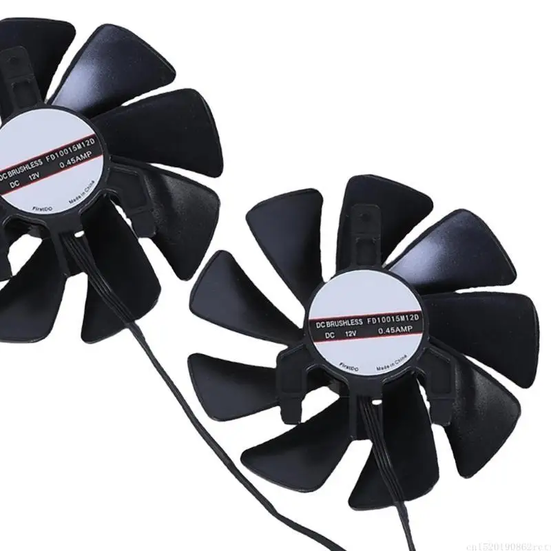 D5BB 1PAIR FD10015M12D 12V 0.45A Grafische kaartkoeling VGA Coolers Fan 4pin voor RX580 2048SP 8G D5