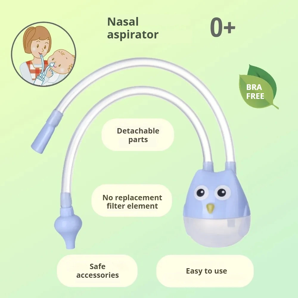 

1PC Newborn nasal aspirator, baby nose cleaning, suction cup suction device, health protection, baby oral care, owl