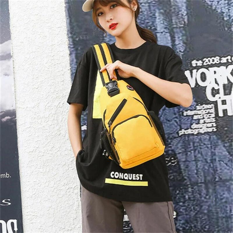 Fashion Yellow Small Crossbody Bags For Women Messenger Bags Sling Chest Bag Female Mini Travel Sport Shoulder Bag Pack