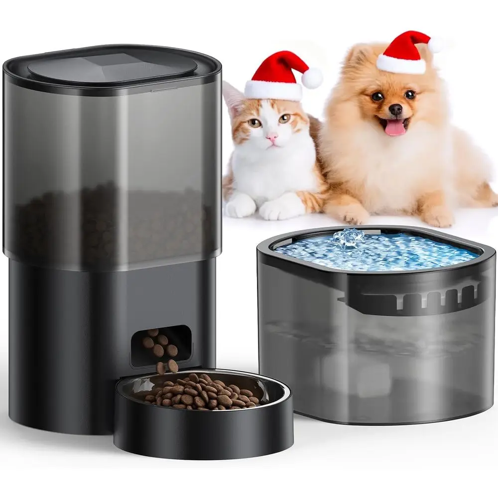 

Автоматическая кормушка и поилка для кошек 5G Wii, дозатор корма, дистанционное управление через приложение, программируемое время кормления, умная кормушка для сухого корма