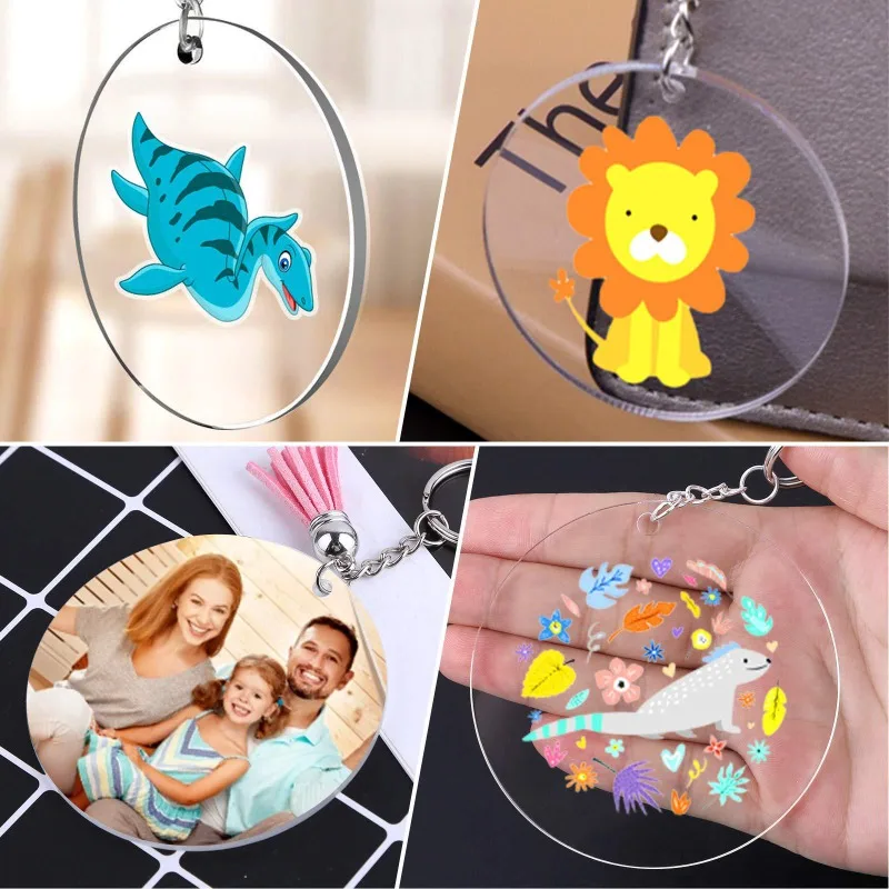 Clear Acrylic Disc Blank Guka Sheet Hand‑craft Circular Key‑charm Slice Decorative DIY Hanging Ornament Material Personalized