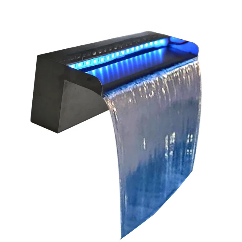 Courtyard pool landscape stainless steel stacked water waterfall water curtain wall water fountain garden fish pond circulation