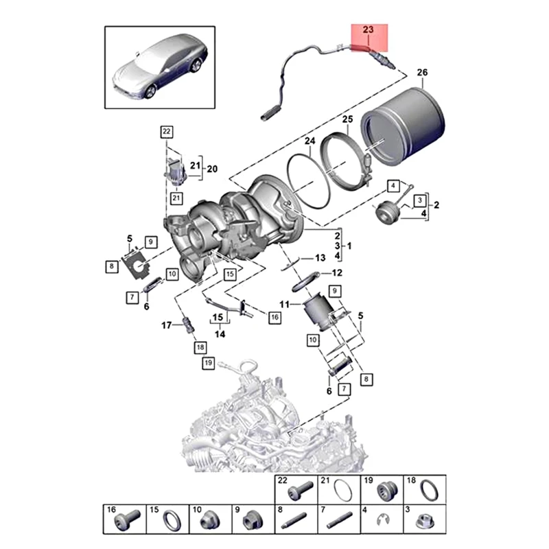 1 Piece Car Oxygen Sensor Black Metal+ABS For Porsche Cayenne Panamera Macan PAC906265B 9A790626520 8W0906265K 06M906265