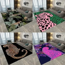 Pink Cheetah Pattern Bedroom Floor Mats Decorative Home Living Room Floor Mats