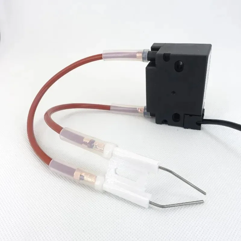 110V Ignition Transformer with 2pcs 1m Ignition Cables and Electrode Needle Kit for Gas/Oil Burner