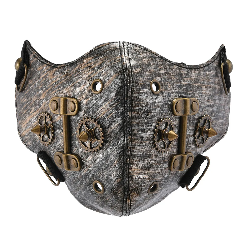 Masque Rock à Rivets en Cuir PU pour Homme et Femme, Respirant, pour ix, Cosplay, Halloween, R1549