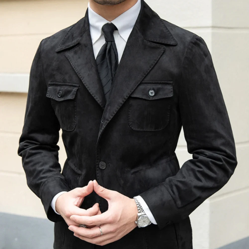 Elegant Men's Suits 1 Pieces Jacket Single Breasted Peak Lapel High Quality Special Customize Male Blazer Fashion Clothing