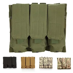 Tactical MOLLE Triple Magazine Pouches Double Triple Shooting Mag Pouch Wargame Paintball 5.56 7.62Mag Bag