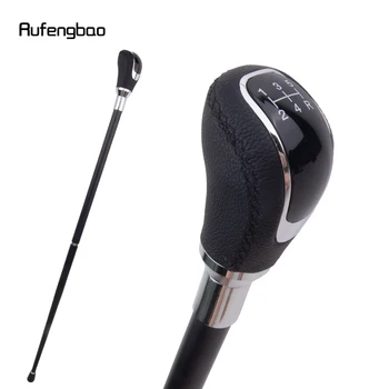 หนังสีดําเงินเดิน Cane แฟชั่นตกแต่งเดิน Stick สุภาพบุรุษ Elegant คอสเพลย์ Cane Crosier 92 ซม