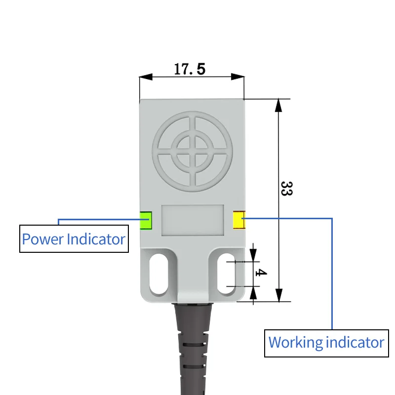 GTRIC Square Inductive Proximity Sensor NPN PNP 12-24VDC 3-wire IP67 Upper Sensing Distance 5mm Smart Metal Detection Switch