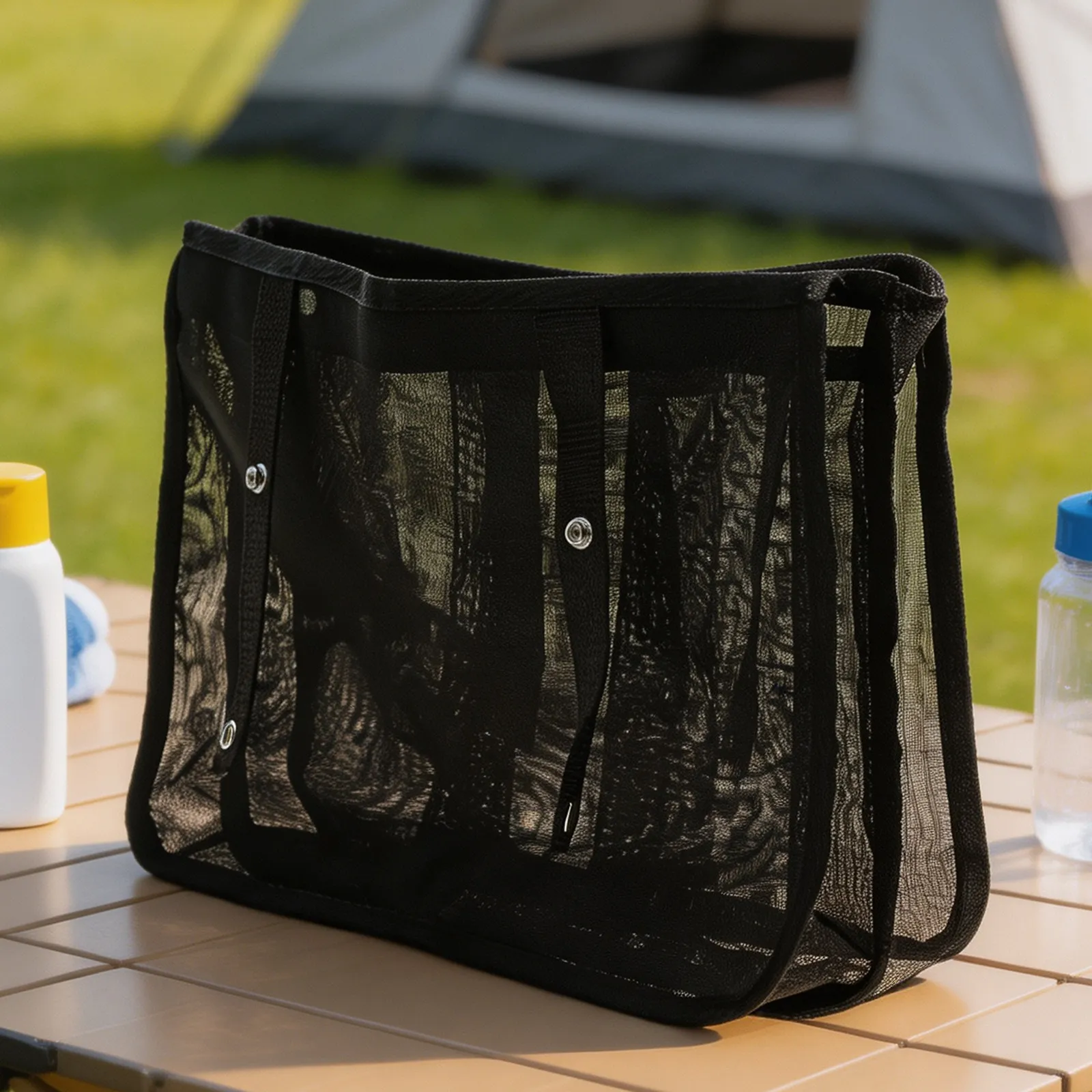 Mesh Insert Divider Pouch Beach Bag Organizer Insert Divider for Tote Accessories Dry Wet Separation Mesh Beach Tote