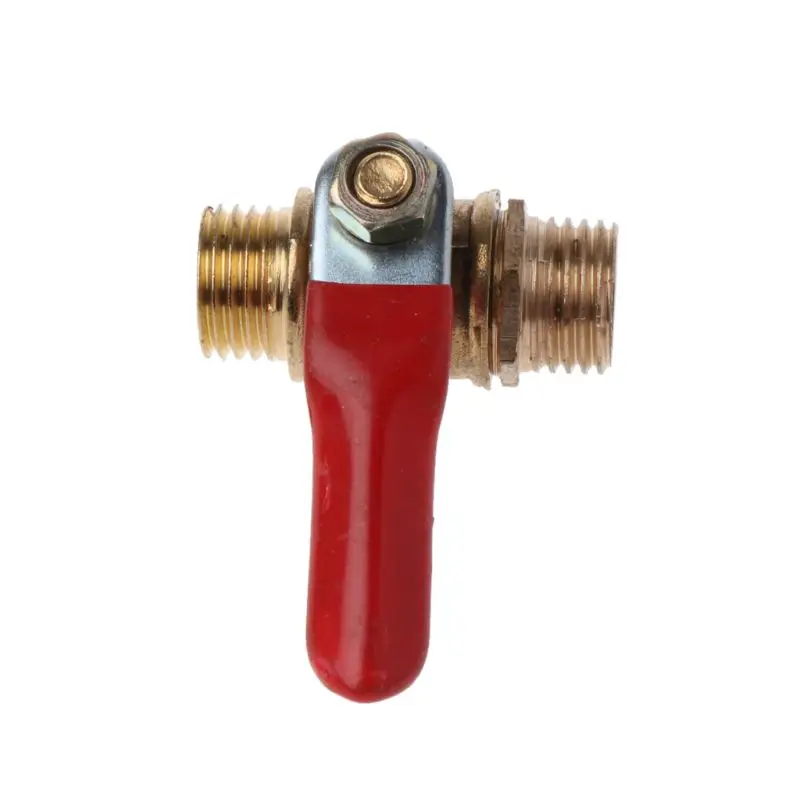 1/4" Ball for Valve Male to Male Pipe BSP Brass Ball for Valve Shut Off Switch with Red Lever Handle for Water Oil Drop Shipping