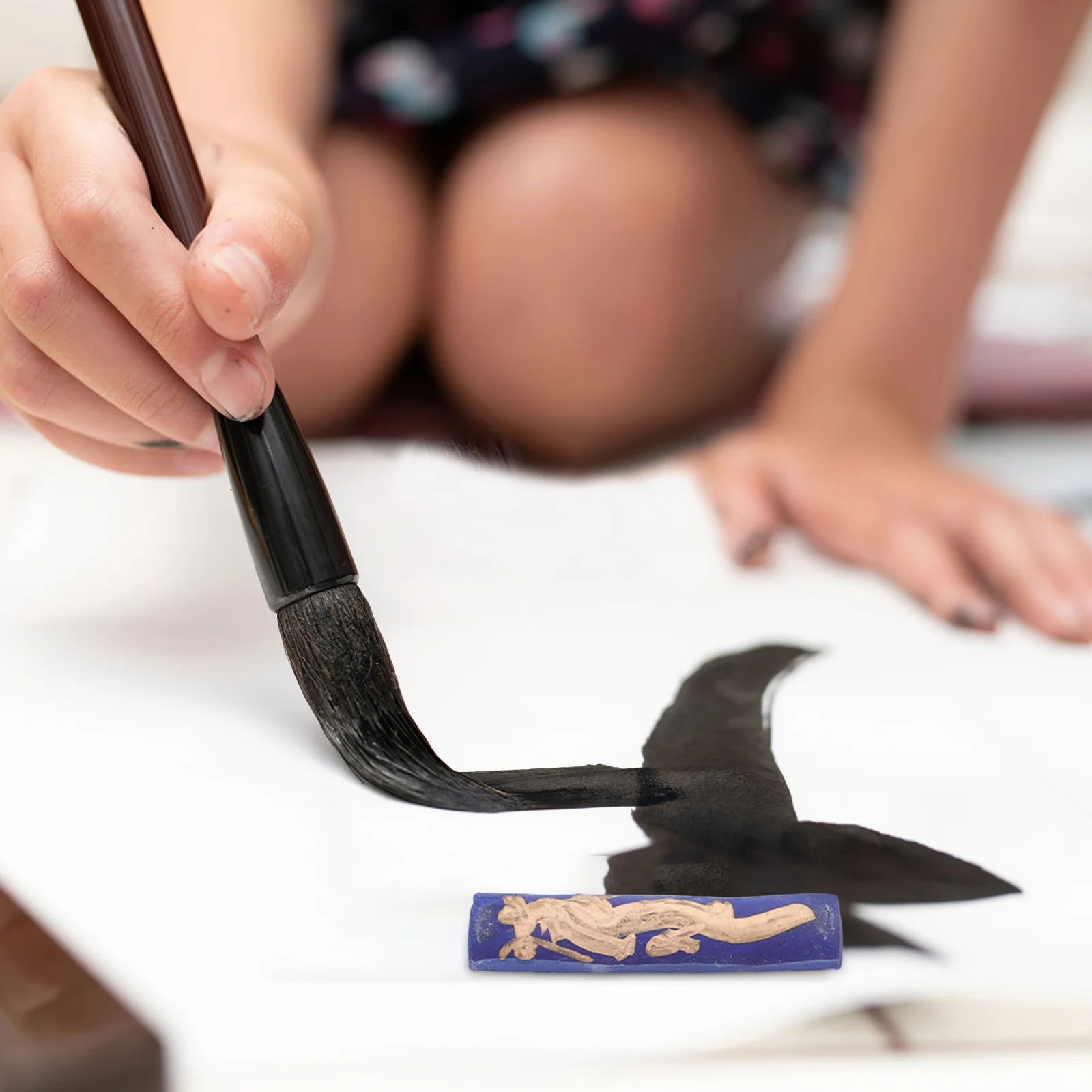 

5pcs Natural Black Ink Sticks Chinese Calligraphy Painting Handmade Sumi Art Ink Blocks Portable Durable Practice Tool For