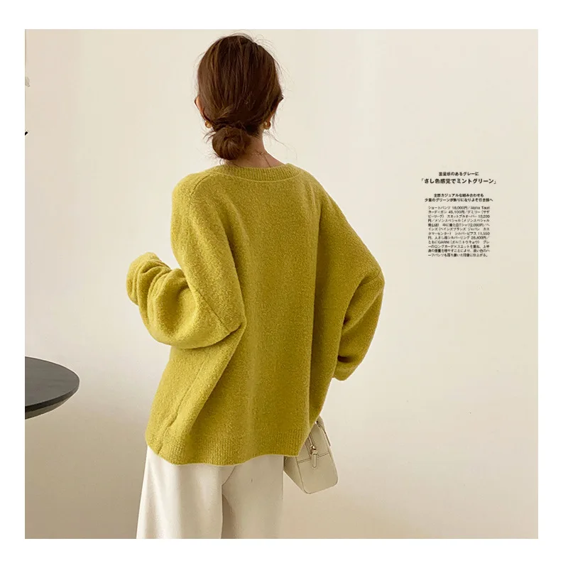 elegante v neck women wool clothes yellow top sweater womens winter sweaters white tops korean style woman oversized aesthetic