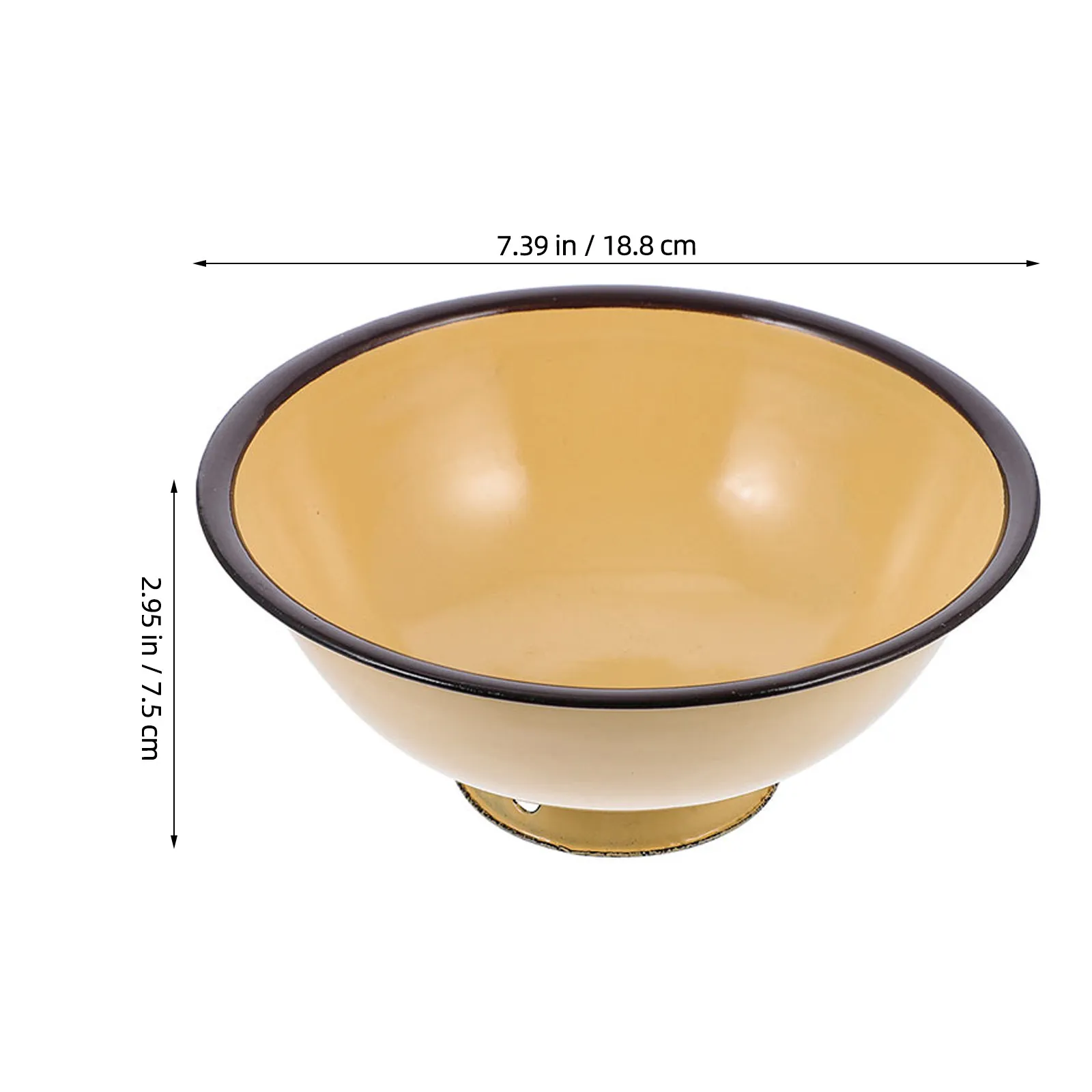 2Pcs Timeless Enamel Bowl Set Heavy Duty Smooth Edge Food Serving Bowl for Ramen Noodle Rice Salad Soup Storage Kitchen