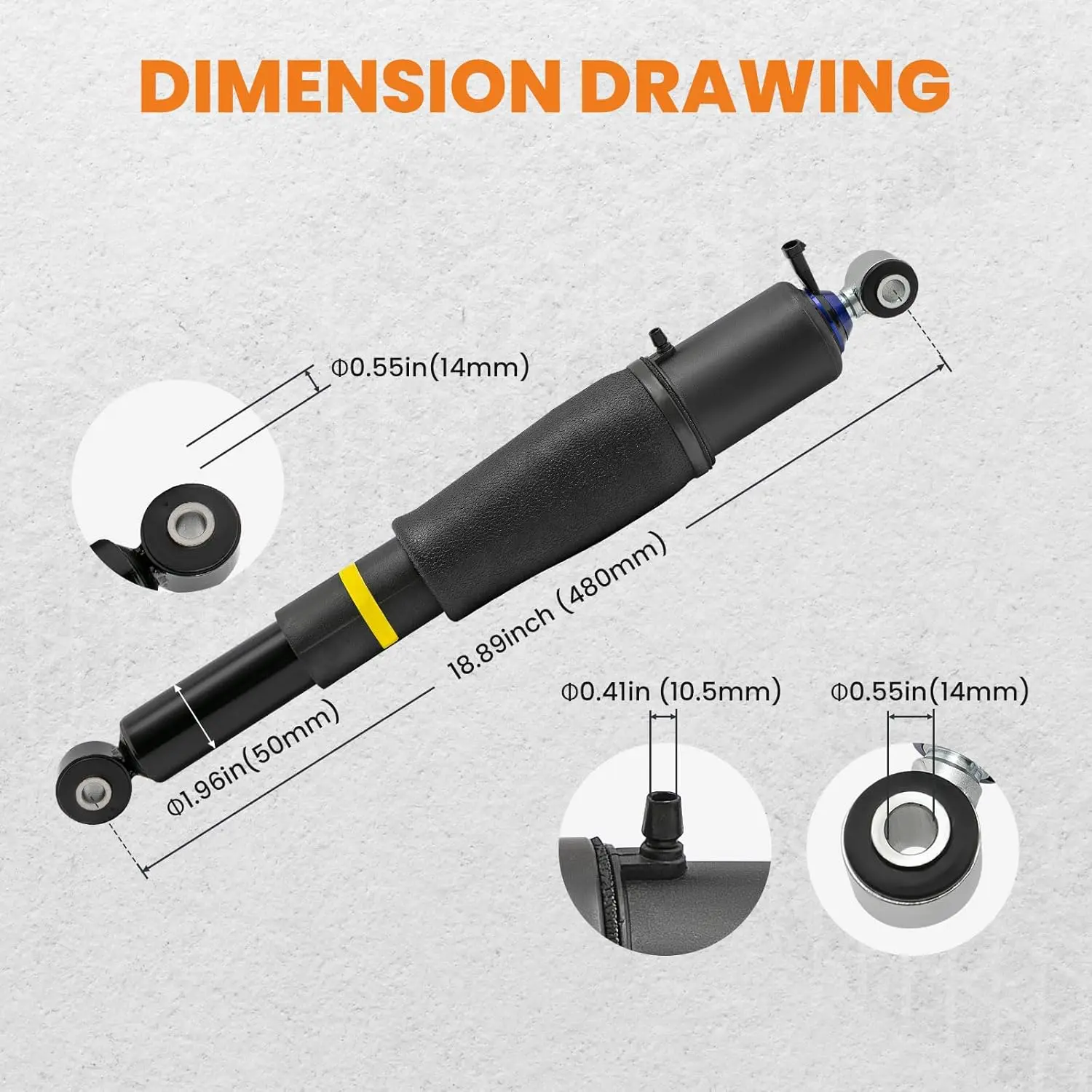 Pair Rear Air Suspension Shocks + Air Compressor for Chevy Tahoe Suburban 1500 for GMC Yukon for Cadillac SUV