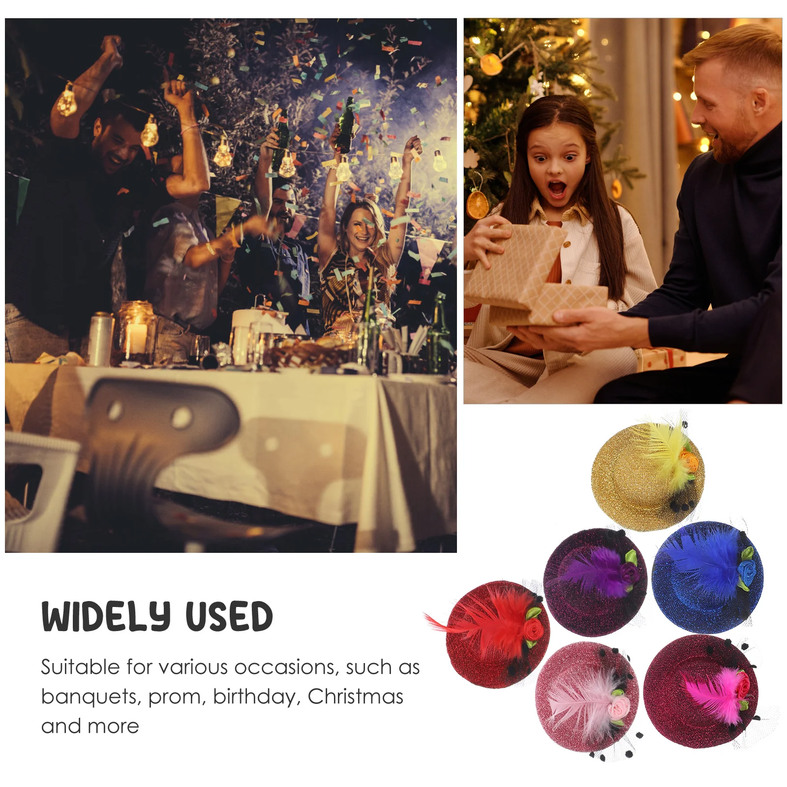 

6Pcs Hat Hair Clips Creative Barrette Hairpins Delicate Hat Shaped Hair Accessories Party Use