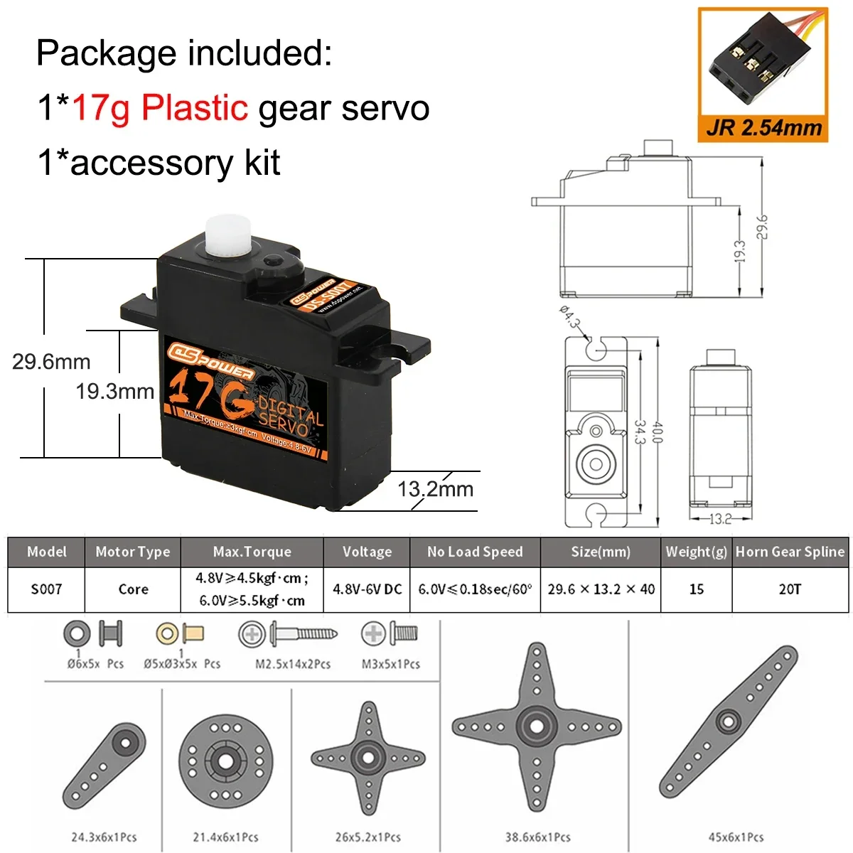 DSPOWER 21g Metal Gear mini servo's 4.2KG 17g Servo voor 1/16 1/18 RC Auto slash E-Revo 144001   C24 D12 MN99S MN86 RC vliegtuigrobot