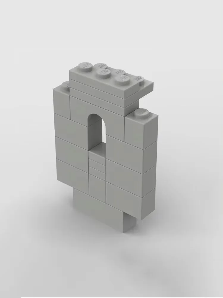 Creator Series DIY Building Set - 2x5x6 Arch Wall Window panel castle turret construction - compatible with MOC-4444