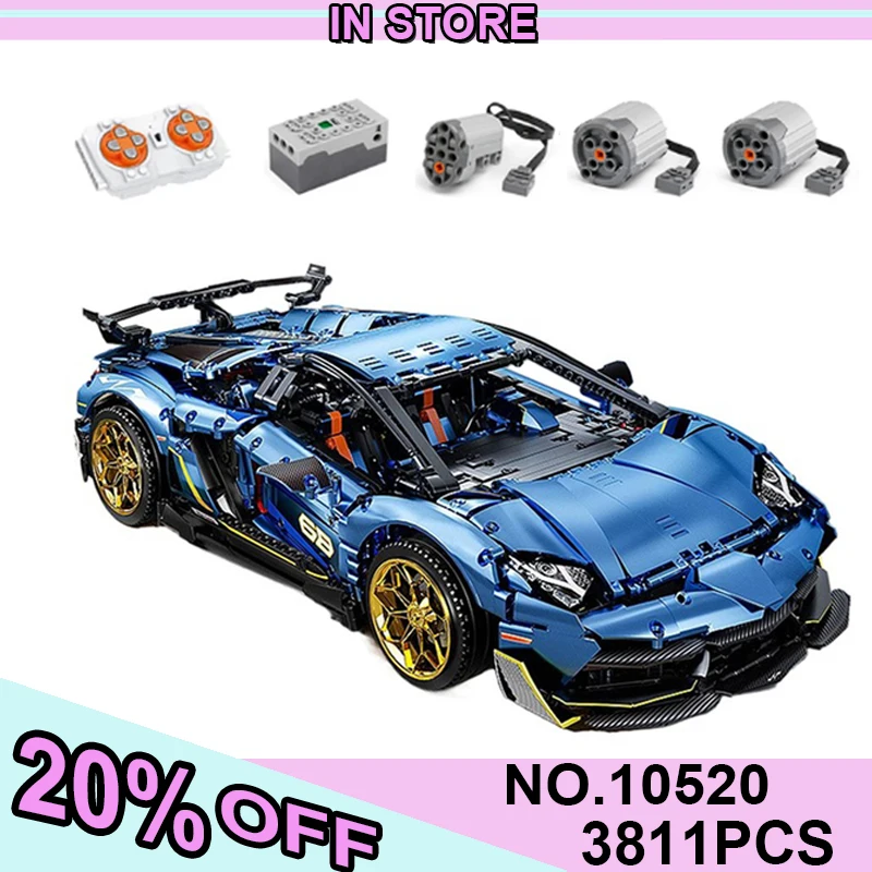 2023 KBOX 10520 New MOC Lambo SVJ Super Technical Car Model Building Blocks Bricks Puzzle Toy Birthday For Kids